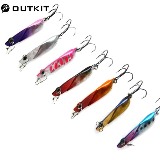 OUTKIT New Micro Jigging 3/5/7/10g High Quality Fishing Hard Bait Lead Fish Lure Casting Spoon Metal Jig Spinner Winter Ice Bait