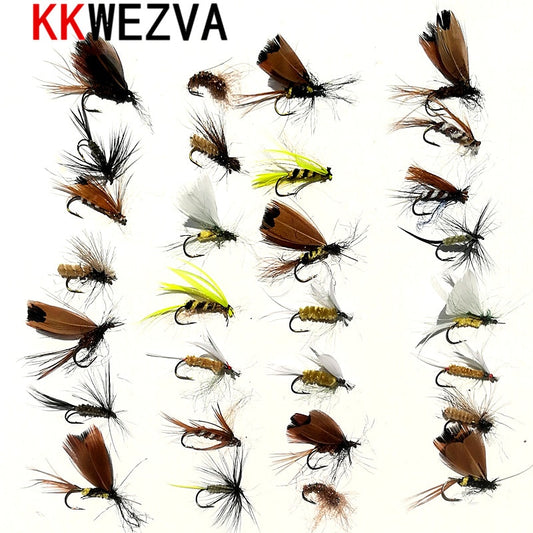 KKWEZVA 30pcs Fishing Lure Butter fly Insects different Style Salmon Flies Trout Single Dry Fly Fishing Lures Fishing Tackle - The Northern Experience