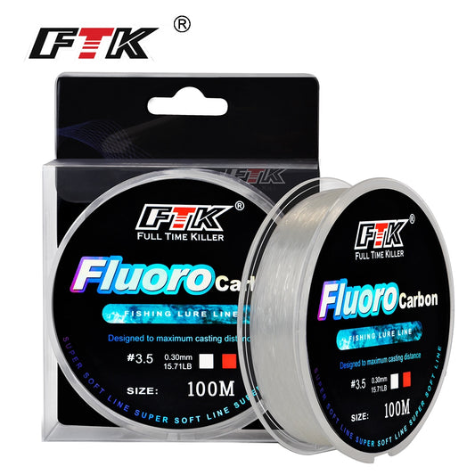 FTK 100m Fluorocarbon Fishing Lure Line 4.13-34.32LB Carbon Fiber Leader Fly Fishing Line Super Soft Line Pesca - The Northern Experience
