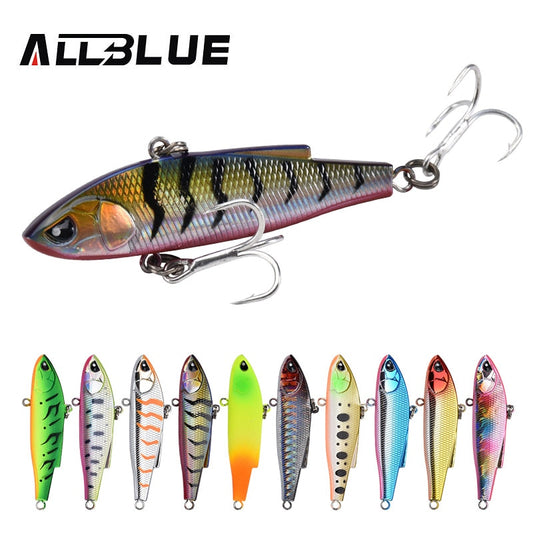 ALLBLUE New ANGRY JOHN VIB Sinking Fishing Lure Ice Jigging 58MM/70MM Hard Plastic Vibration Winter Bass Pike Artificial Tackle