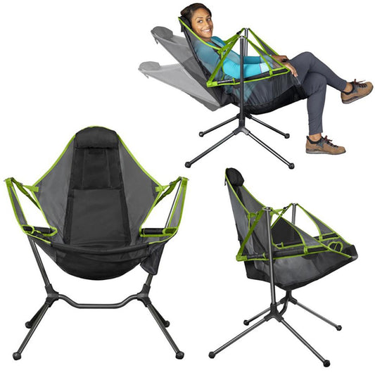 Foldable Outdoor Chair Garden Swing Chair Beach Moon Chair With Pillow For Camping Fishing Ultralight Portable Chair - The Northern Experience
