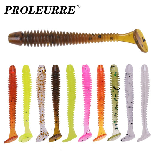 10pcs Easy Shiner Silicone Worms Soft Baits 5cm 0.7g Jigging Wobblers Fishing Lures Artificial Swimbaits For Bass Carp Tackle