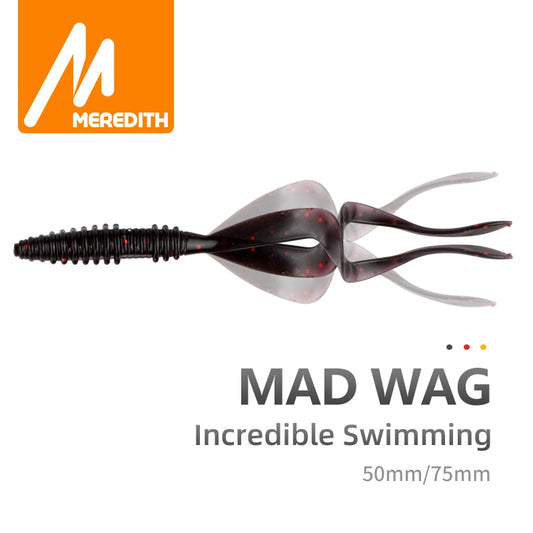 Meredith Mad Wag Fishing soft lures 50mm 75mm Artificial Soft Baits Predator Silicone Fishing Soft Wobblers Fishing Lures