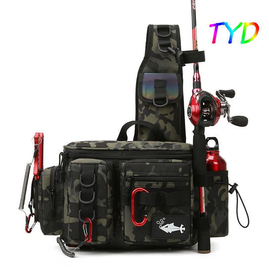 Fishing Bag Multifunction Outdoor Tackle Reel Lures Storage Box Waist Shoulder Camera Handbag Pouch Carp Fish Rod Crossbody Bag