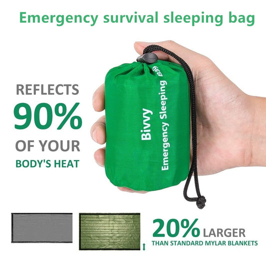 Waterproof Lightweight Thermal Emergency Sleeping Bag Bivy Sack - Survival Blanket Bags Camping, Hiking, Outdoor, Activities - The Northern Experience