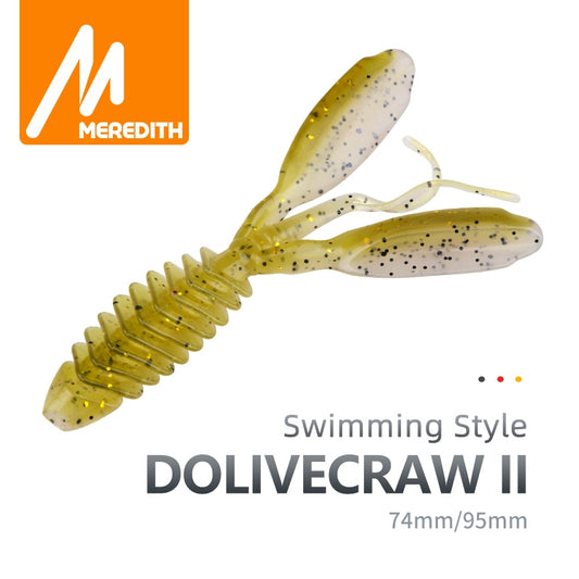 MEREDITH DoliveCraw II Soft Lures 74mm 95mm Jigging Lures Silicone Worm Soft Fishing Baits Shrimp Bass Carp Artificial Tackle
