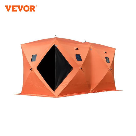 VEVOR Ice Fishing Tent Warm Awning Pop-Up 8-Person Oxford Fabric Waterproof Windproof Canopy for Winter Fishing Camping Hiking