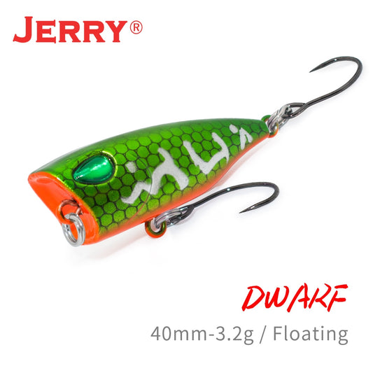 Jerry Dwarf Area Trout Ultralight Topwater Popper Baits Bass Perch Floating Lures 40mm 3.2g Finesse Casting Pesca Fishing Tackle