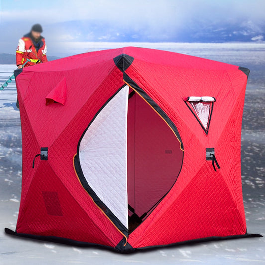 Portable Ice Fishing Tent 2x2x2.1 Meters Winter Outdoor Fishing Waterproof Windproof Winter Camping Shelter