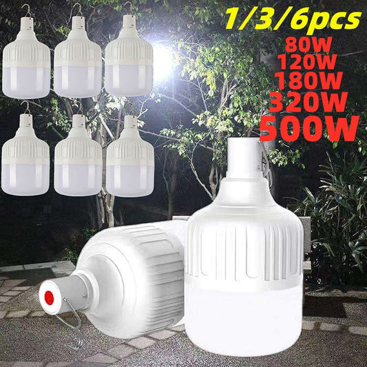 1-6pcs USB Rechargeable LED Emergency Lights  Outdoor Portable Lanterns  Emergency Lamp Bulb Battery Lantern BBQ Camping Light - The Northern Experience