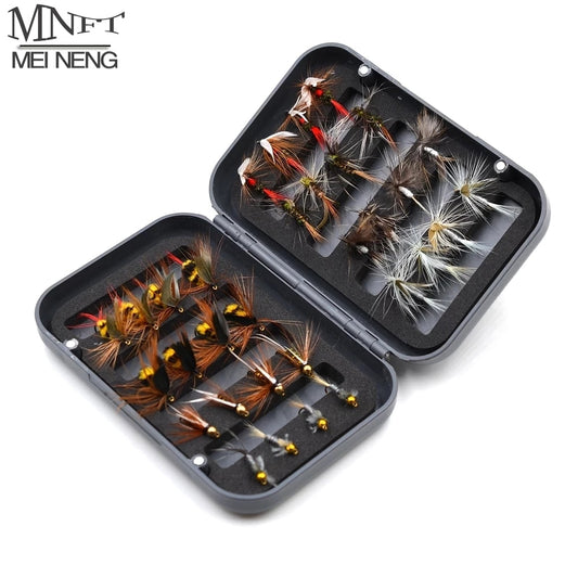 MNFT 32Pcs/Box Trout Nymph Fly Fishing Lure Dry/Wet Flies Nymphs Ice Fishing Lures Artificial Bait with Boxed - The Northern Experience