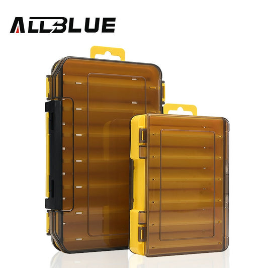 ALLBLUE Reversible Lure Case 12&14 Room Double Sided Plastic Bait Jig Storage Box High Strength Fishing Tackle Accessory Boxes